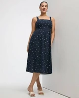 Sleeveless Square-Neck Midi Dress