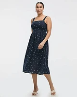 Sleeveless Square-Neck Midi Dress