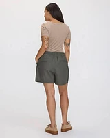 Linen Blend Shorts with Drawstring