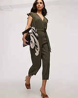 Cropped Straight-Leg Sleeveless Jumpsuit