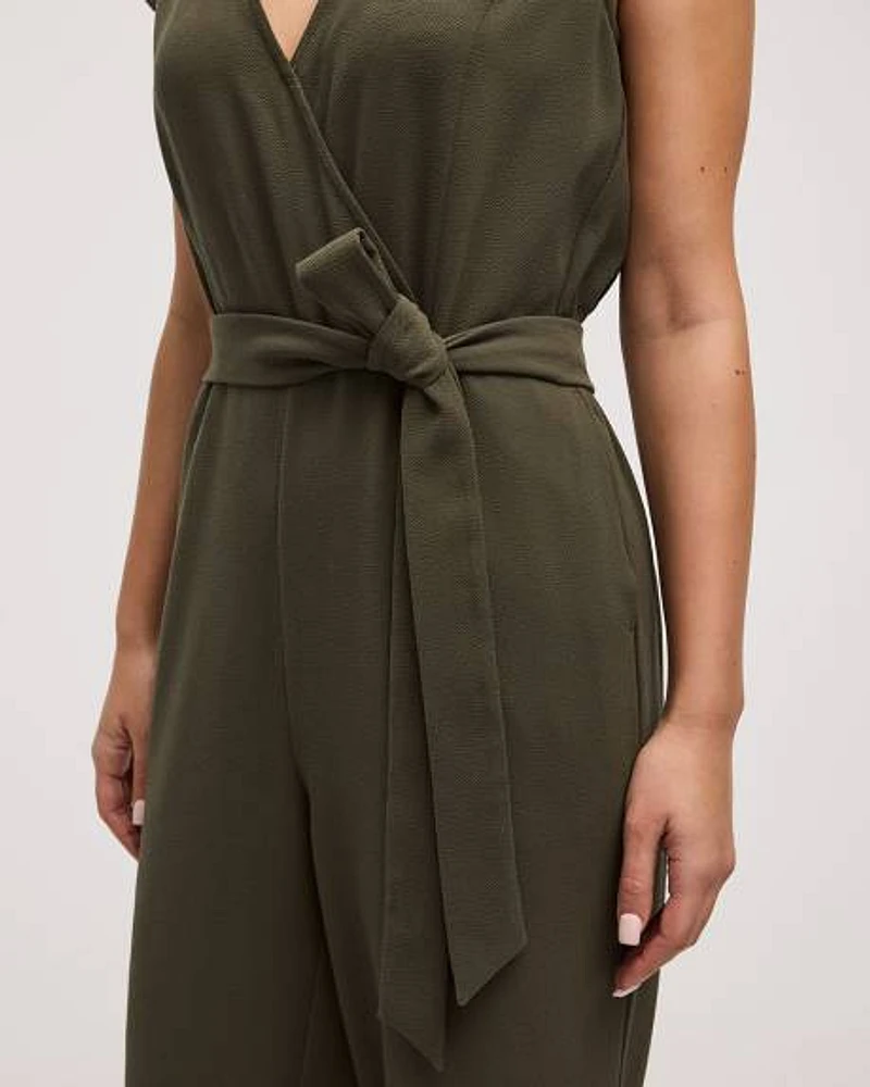 Cropped Straight-Leg Sleeveless Jumpsuit