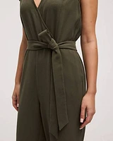 Cropped Straight-Leg Sleeveless Jumpsuit