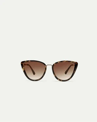 Lunettes de soleil oeil de chat à motif moucheté