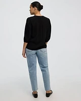 V-Neck Blouse with Pintucks