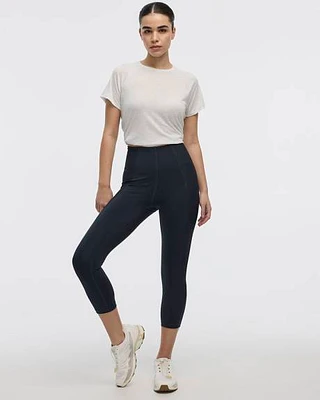 Legging capri Pulse à taille haute avec inserts côtelés