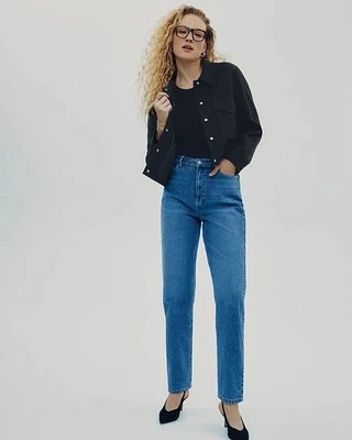 Tapered-Leg High-Rise Jean