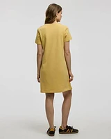 Short-Sleeve Crew-Neck Shift Dress