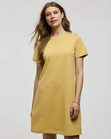 Short-Sleeve Crew-Neck Shift Dress