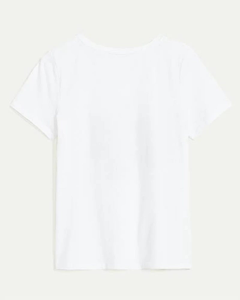 T-shirt imprimé graphique à col dégagé