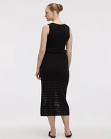 Fitted Knit Midi Skirt