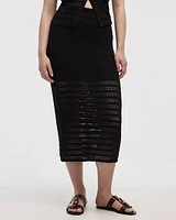 Fitted Knit Midi Skirt