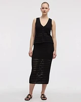 Fitted Knit Midi Skirt