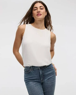 Sleeveless Crew Neck Blouse