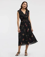 Sleeveless Maxi Dress with Wrap V Neckline