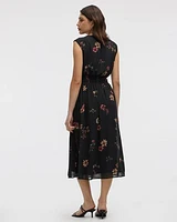 Sleeveless Maxi Dress with Wrap V Neckline