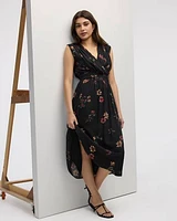 Sleeveless Maxi Dress with Wrap V Neckline
