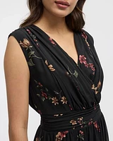 Sleeveless Maxi Dress with Wrap V Neckline