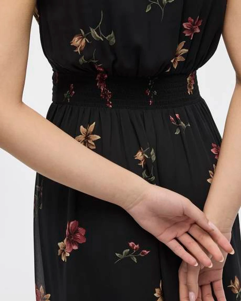 Robe cache-coeur maxi sans manches