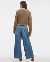 Long-Sleeve V-Neck Loose Cardigan
