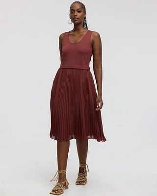 Robe midi bimatière sans manches