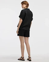 Short-Sleeve Linen-Blend Shirt