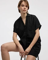 Short-Sleeve Linen-Blend Shirt