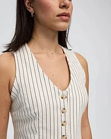 Veste sans manches rayé en denim