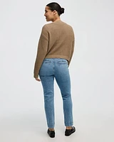 Slim-Leg High-Rise Belted Jean