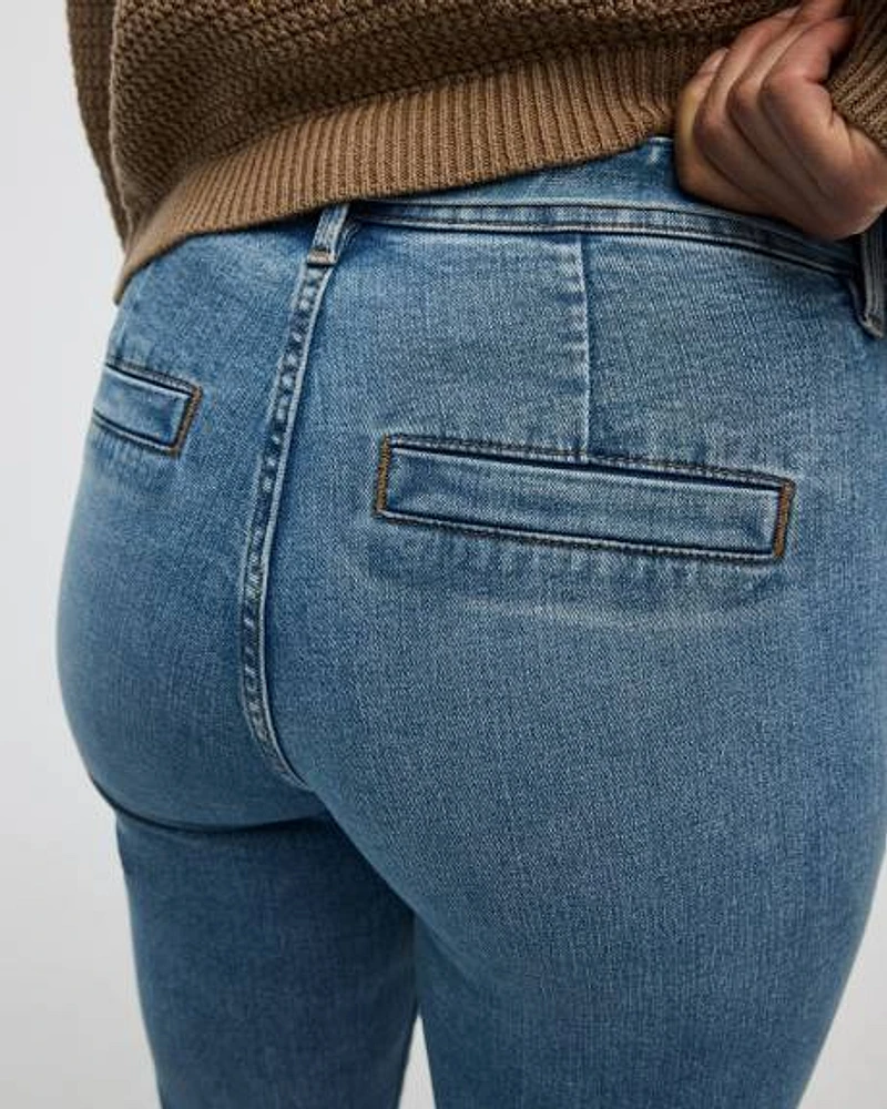 Slim-Leg High-Rise Belted Jean