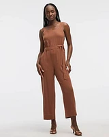 Straight-Leg Sleeveless Jumpsuit with Square Neckline