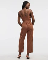 Straight-Leg Sleeveless Jumpsuit with Square Neckline
