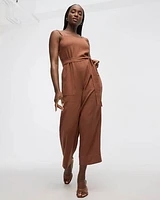 Straight-Leg Sleeveless Jumpsuit with Square Neckline
