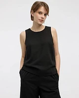 Sleeveless Crew-Neck Blouse
