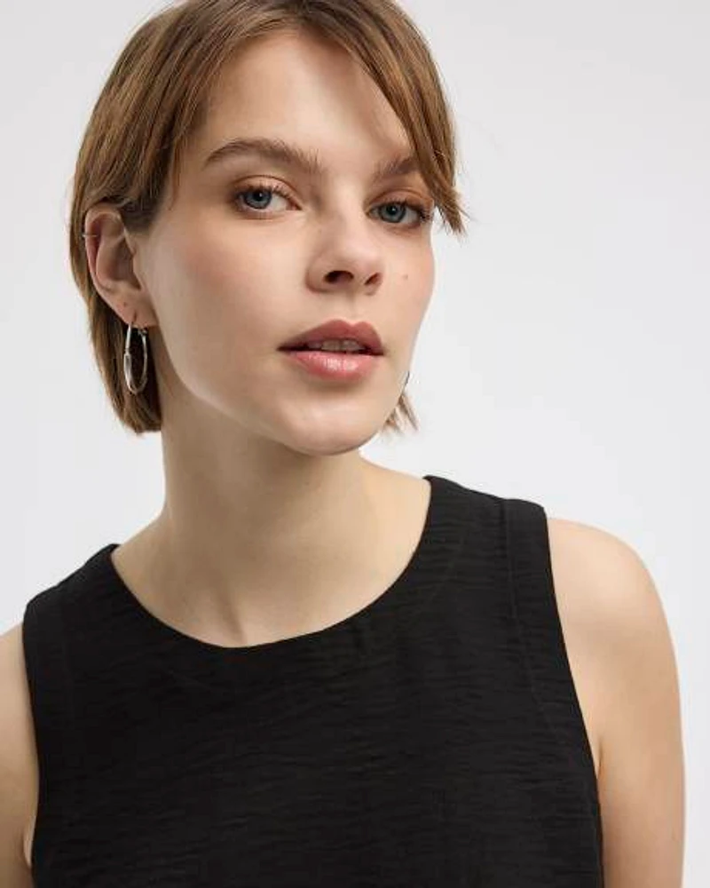 Sleeveless Crew-Neck Blouse