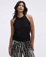 Halter-Neck Mesh Tank Top