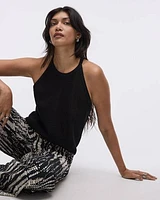 Halter-Neck Mesh Tank Top