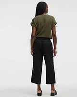 Cropped Wide-Leg Linen-Blend Pant