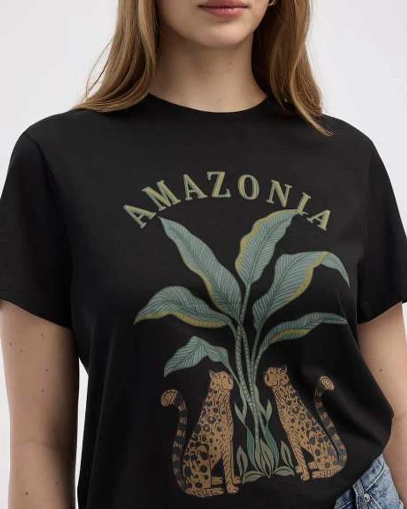 T-shirt imprimé graphique à col rond