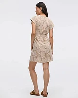 Robe boutonnée à manches courtes col V