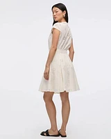 Short-Sleeve V-Neck Eyelet Dress