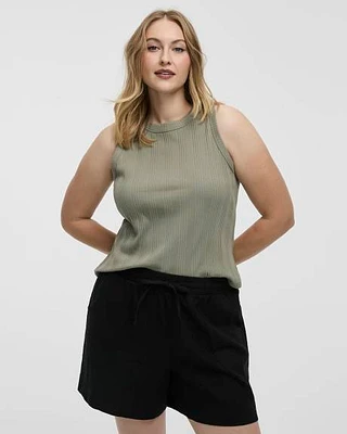 Linen-Blend Shorts with Drawstring