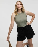 Linen-Blend Shorts with Drawstring