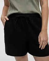 Linen-Blend Shorts with Drawstring