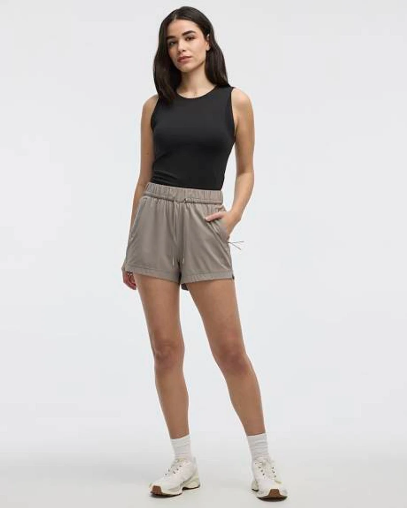 Stretch Pull-On Shorts with Zipped Pockets