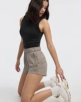 Stretch Pull-On Shorts with Zipped Pockets