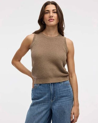 Camisole en mailles de fantaisie à col rond