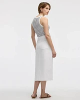 Jupe midi en denim blanc