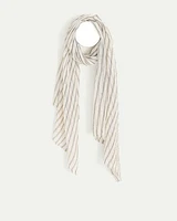 Striped Linen-Blend Scarf