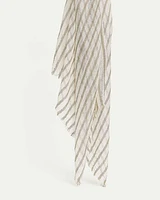 Striped Linen-Blend Scarf