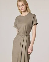 Short-Sleeve Crew-Neck Shift Dress